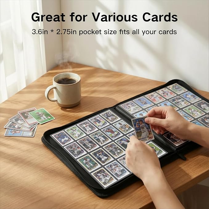 1280+ Cards 20 Pocket Card Binder Collector Card Album Trading Card Binder Ringless Trading Card Album Side Loading Compatible with TCG, Game & Sports Cards (Purple)