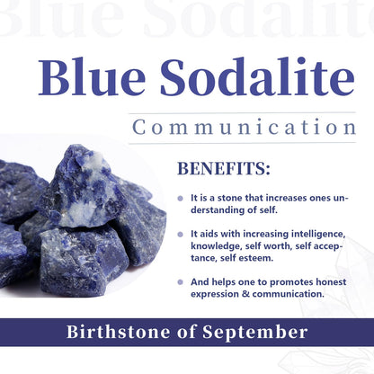 rockcloud 1 lb Natural Crystals Raw Rough Stones for Cabbing,Tumbling,Cutting,Lapidary,Polishing,Reiki Crytsal Healing,Blue Sodalite