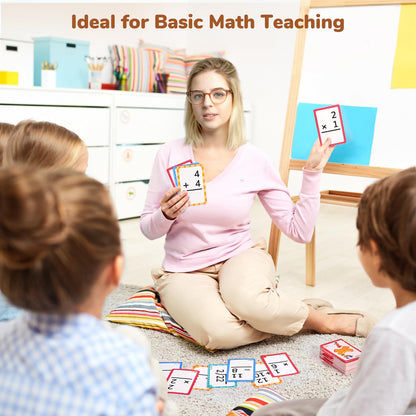 JoyCat 288 Math Flash Cards Set of 4- Multiplication, Division, Addition and Subtraction Flashcards for Kids 1st 2nd 3rd 4th 5th Grade or Kindergarten Homeschool Supplies