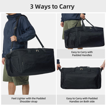 NOELIFE Grill Carry Bag for Cuisinart CGG-306 Chef's Style Tabletop Grill, Padded Portable Case with Pockets for Small Propane Cylinders & Outdoor Griddle Accessories, Water-Resistant (Bag Only)