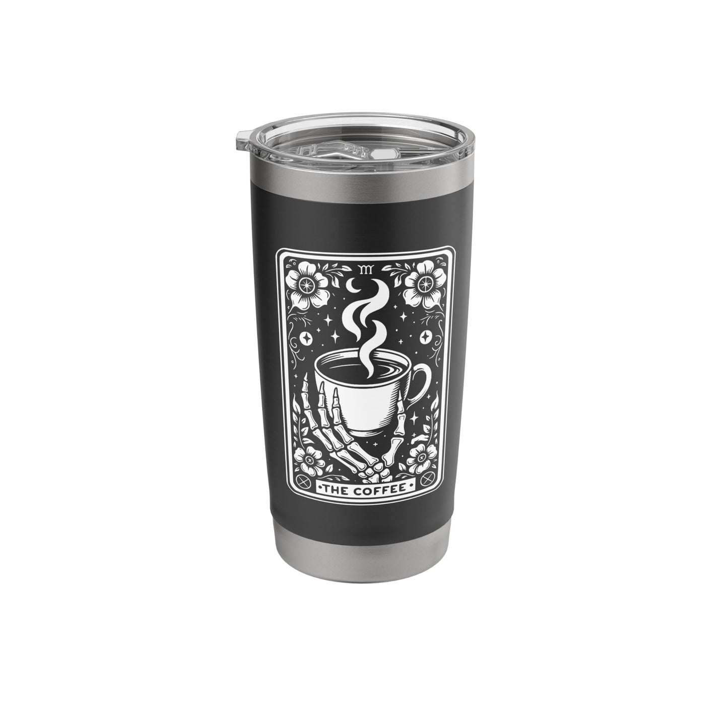 The Coffee Tarot Cards Skeleton Coffee Tarot Card Stainless Steel Insulated Tumbler