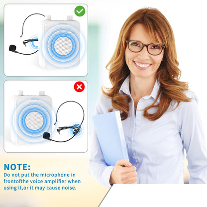 Giecy 30W Portable Voice Amplifier with Wired Microphone Headset, 2800mAh Rechargeable PA System Speaker Personal Microphone Speech Power Amplifiers Loudspeaker for Teachers/Metting/Tour Guide
