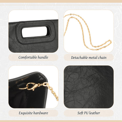 Freie Liebe Clutch Purses for Women PU Leather Evening Clutch Bag Fashion Handbags for Wedding, Cocktail, Prom with Chain