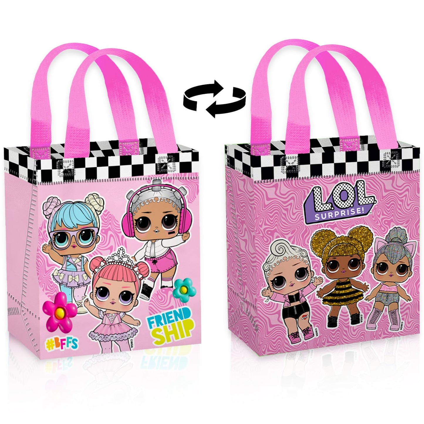 LOL Surprise Party Favor Bag Set – 24 Pack of 8" Goodie Bags for Kids Bulk Reusable Mini Totes | LOL Surprise Birthday Supplies for Girls, Kids