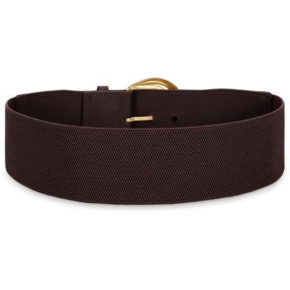 Women Wide Elastic Waist Belt for Dresses Fashion Thick Stretchy Belt for Trendy,coffee 35"