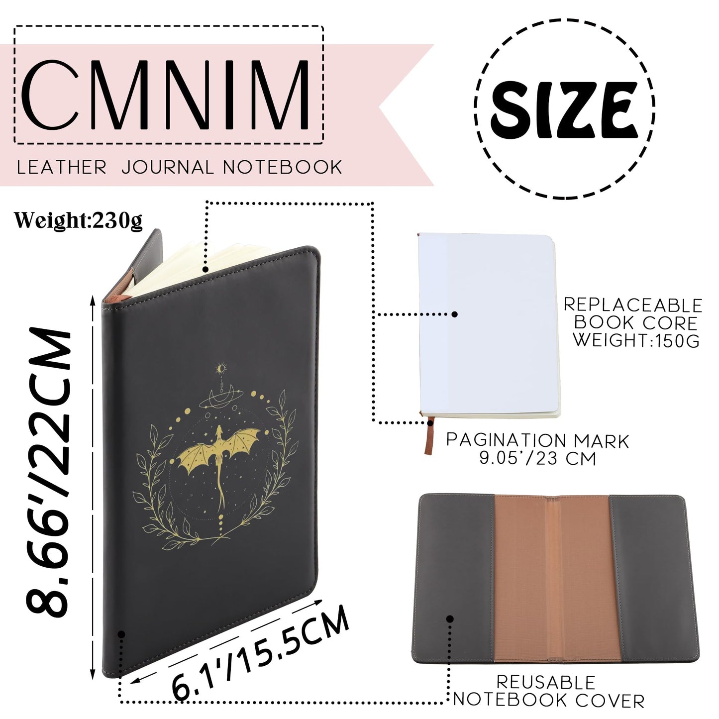 CMNIM FWing Book Merch Gift Book Lover Journal Notebook YA Fantasy Books Series Gift Dragon Rider Gift for Bookish Book Worm