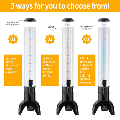 Dongda -Beverage Dispenser - Drink Dispensers for Parties -Perfect Home Bar Accessories - Alcohol, Beer & Liquor Dispenser - Mimosa Tower