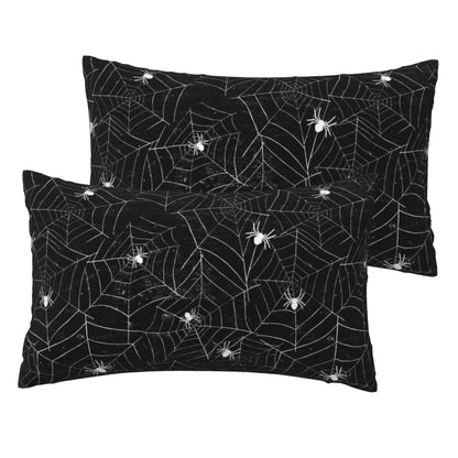 VIREOTHIA Halloween Spiderwebs Lumbar Pillow Covers 12x20 Set of 2 Black and White Decorative Throw Pillow Cover Spider Webs Rectangle Pillowcases Cushion Covers for Couch Bed Sofa Decor