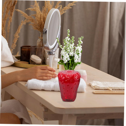UPKOCH Creative Strawberry Glass Vase Cute Hydroponic Plant Propagation Station Decor for Flowers for Birthdays and Housewarmings