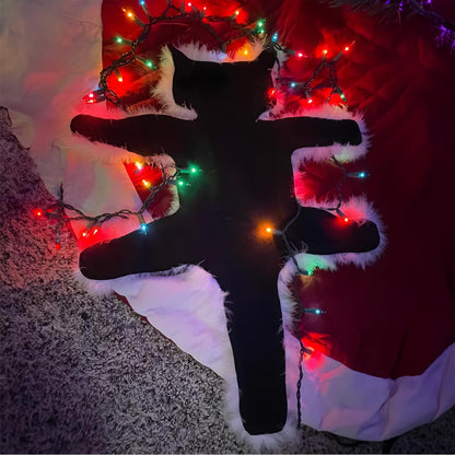 Funny Light Up Cat Rug with Multi-Color Flashing Lights | Holiday Party Decoration Mat | Battery Powered | Machine Washable Halloween (20"x24")