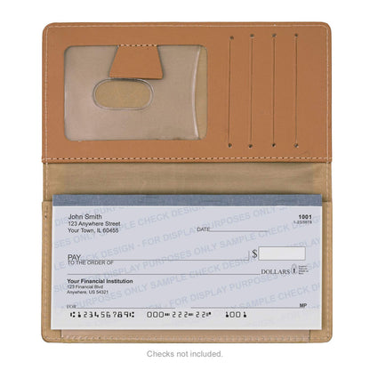 CAROUSELCHECKS Beachfront Views Personal Leather Checkbook Cover for Top Tear Personal Checks