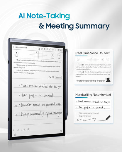 iFLYTEK AINOTE Air 2 Bundle – 8.2" E Ink AI Note-taking Tablet with Stylus, 4096 Pressure Levels, Digital Notebook with Voice-to-Text Transcription, Multi-languages Support, Ideal for Meetings & Study