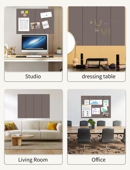 Large Bulletin Board 48"x 24" Cork Boards for Walls, 8 Pack Felt Wall Panels Photo Board, Cork Board for Office Home Pin Board
