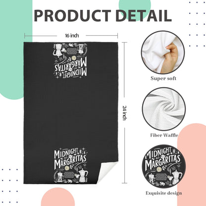 IAFQWDS Witchy Midnight Margaritas Cocktail Kitchen Towels, Witchy Halloween Dish Tea Bar Towels for Home Bar Halloween Party, Practical Magic Gifts Hand Towel for Bathroom Kitchen, 16x24 Inch