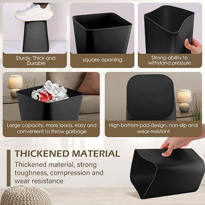 Amyhill 20 Pcs Small Trash Can 2 Gallon Plastic Garbage Can Small Waste Basket for Bathroom Office Kitchen Living Room Bedroom Home Under Desk (Black)