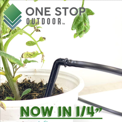 100-Pack 6" Inch Angled Drip Emitter Stake, (FITS 1/4" & 1/8" TUBING) for Precise Watering & Irrigation, Greenhouse, Container Gardening, Home Garden