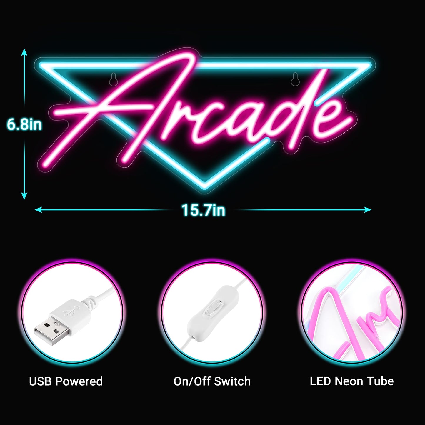 Kavaas Gamer Neon Sign, Game Controller LED Sign for Gaming Room Decor - Game Neon Sign for Teen Boy Room Decor - Best Gamer Gifts for Boys, Kids