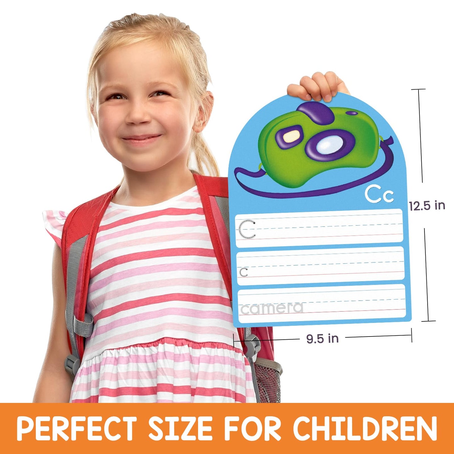 Alphabet Writing Practice Cards, Handwriting Letter Educational for Kindergarten & Grade 1-3, Double-Sided Printing for Trace Uppercase Lowercase Letters, 13 Dry Erase Cards, 26 Pages
