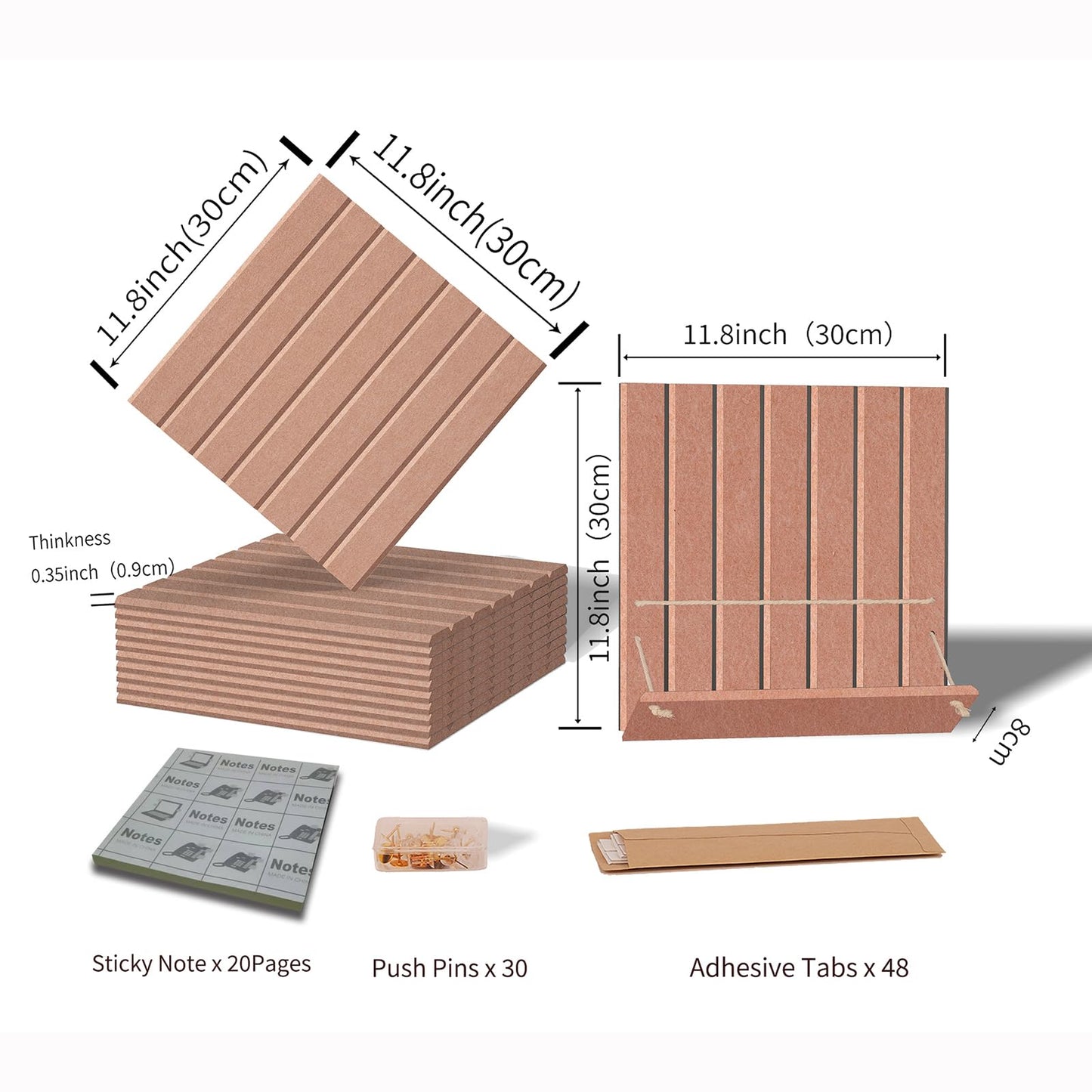 12 Pack Bulletin Boards 48" x 36" Alternative Cork Board for Office,Built-in Storage Device，Large Cork Boards for Walls ， Felt Wall Tiles, Contains Removable Security Stickers and PushPins (V-Pink)