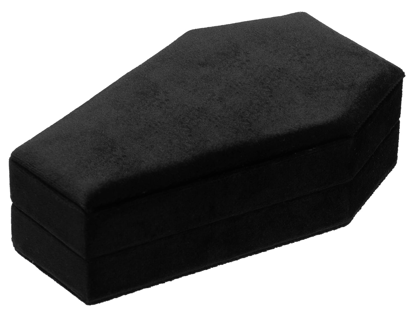 Giftop Large Velvet Coffin Ring Box Jewelry Tray Travel Case Hold Up 15 Rings for Accessories Gothic Home Jewelry Organizer Decorations Goth Decor Gifts (Black)