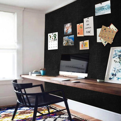 Cork Roll Black Linen Bulletin Board 48" x 12", 1/4" Thick Frameless Natural Corkboard Sheet for Walls Pictures Photo Vision Prayer, ZHIDIAN Roll of Cork for DIY Projects Home Office School