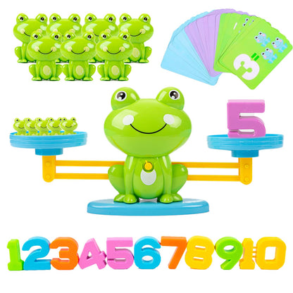 lonfypeng Frog Balance Counting Toys, Cool Math Learning Games for Boys and Girls, Educational Number Preschool Toy, Fun Children's Gift STEM Math Games for Kids Age 3+ (63 PCS)