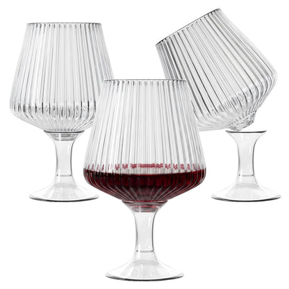 VinoFilt Wine Plastic Glasses Disposable Cups - Detachable Shatterproof Goblets Glass Drinking Reusable Bulk - Party Wedding Outdoor (12oz 30 Pack)