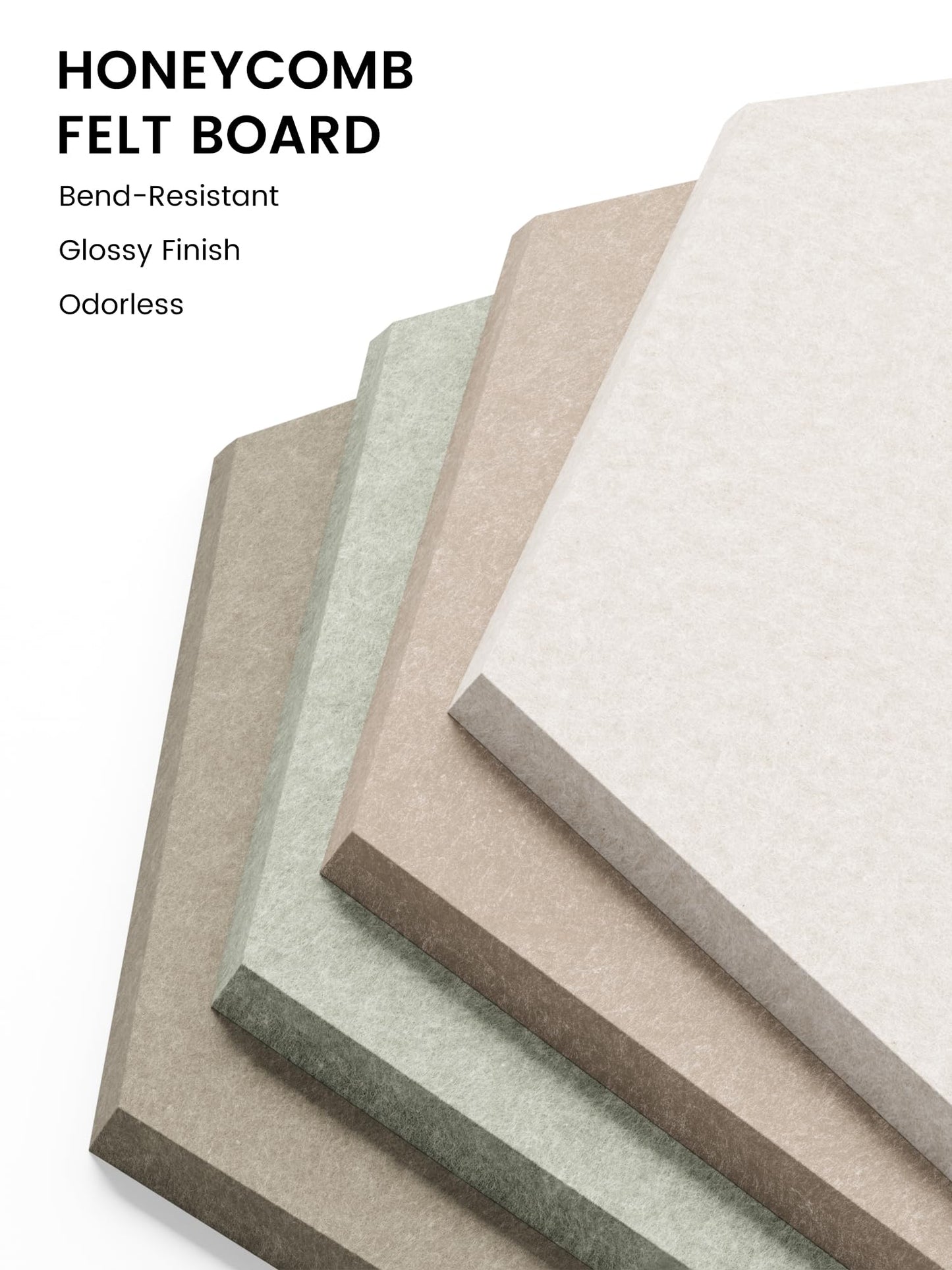 Fluxynara Hexagon Cork Board Alternative for Walls Decor-8-Pack Felt Bulletin Board Tiles,with 30 Pushpins,50 Adhesive Tabs for Office,Classrooms & Home Pin Board Felt Board-Linen Dusk