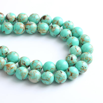 12MM 32PCS Peacock Blue Shell Turquoise Spacer Loose Beads for Jewelry Making DIY Bracelet Necklace