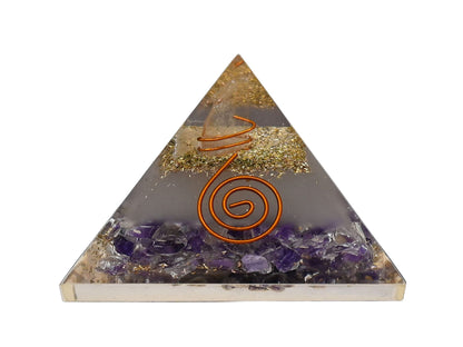 Amazing Gemstone Large Orgone Pyramid | Glow in Dark Amethyst Pyramid Crystal | Orgonite Pyramid | Organ Pyramids Positive Energy Healing