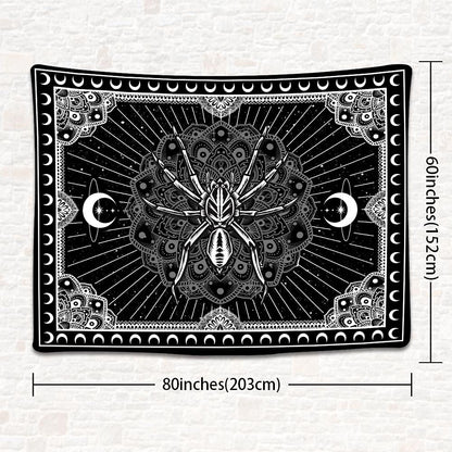 UHOMETAP Mandala Spider Wall Art - Bohemian Tapestry With Starry Sky and Moon Pattern for Living Room, Bedroom, Office - 80x60 Inches
