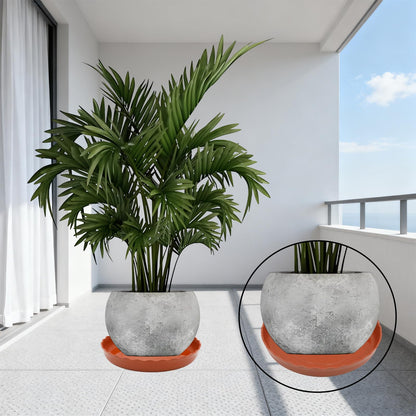 JAKOUE 4 Size Wave Shaped Round Plant Saucer,6 Pack Pant Pot Trays, Plant Saucers for Indoors and Outdoors, Seed Starting Tray, Growing Trays,Terracotta（4",5",6",8"）