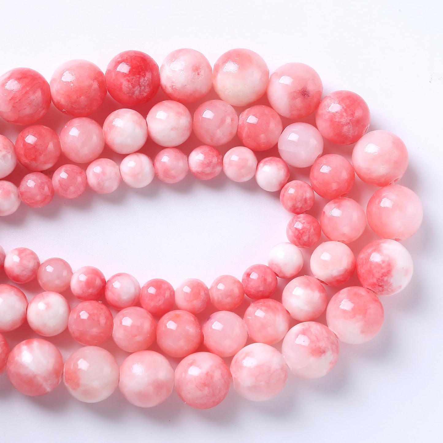 6MM 60PCS Pink Persian Jade Spacer Loose Beads for Jewelry Making DIY Bracelet Necklace