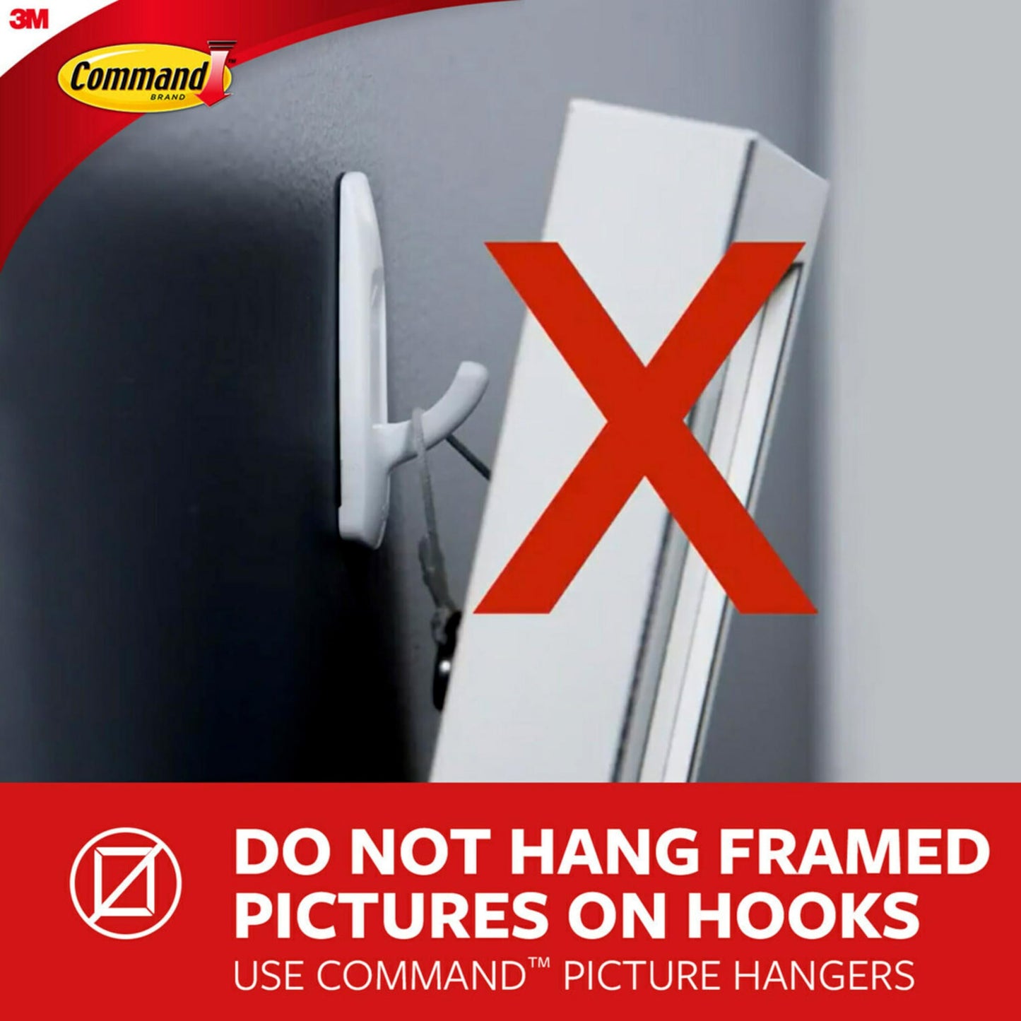 3M Command HOM18SES Decorative Key Rail, 8w x 1 1/2d x 2 1/8h, Black/Silver, 4 Hooks/Pack