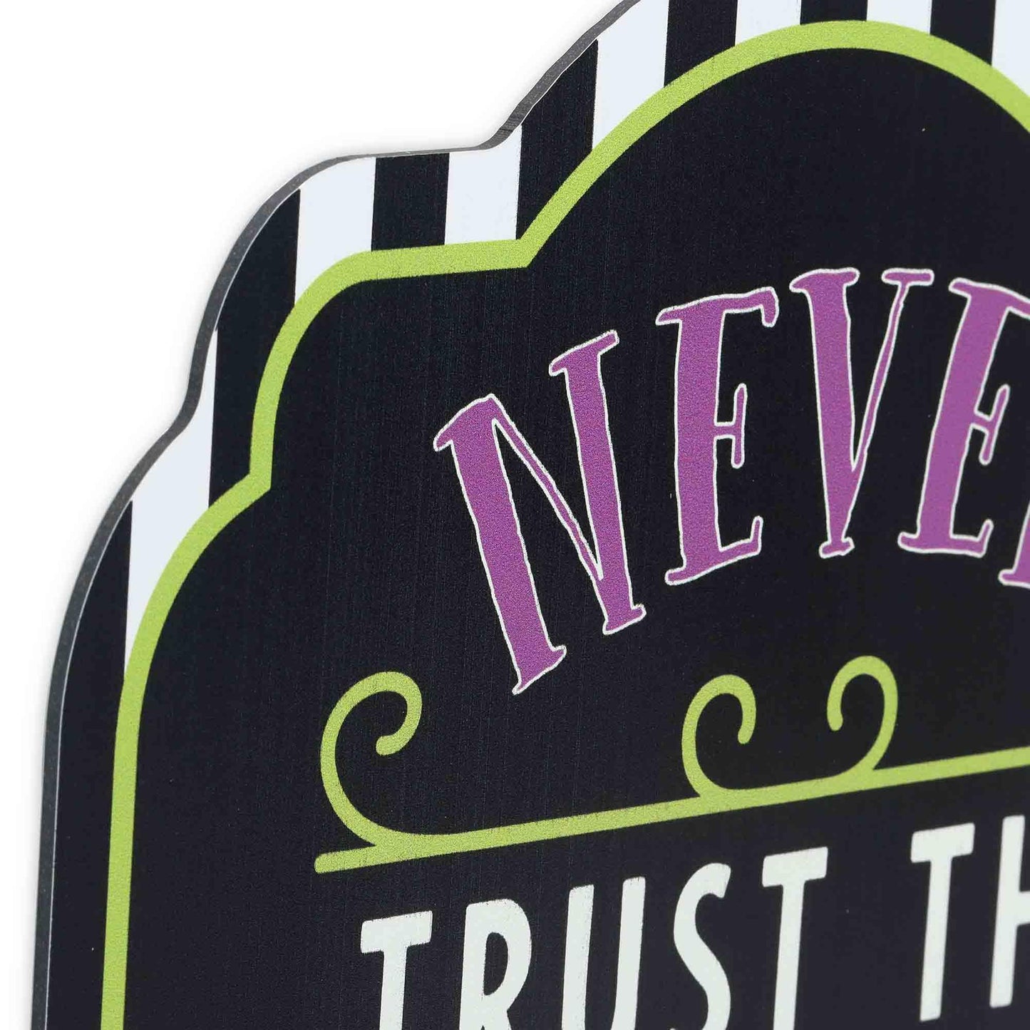 Beetlejuice Never Trust the Living Metal Wall Decor - Spooky Beetlejuice Sign for Halloween Decor