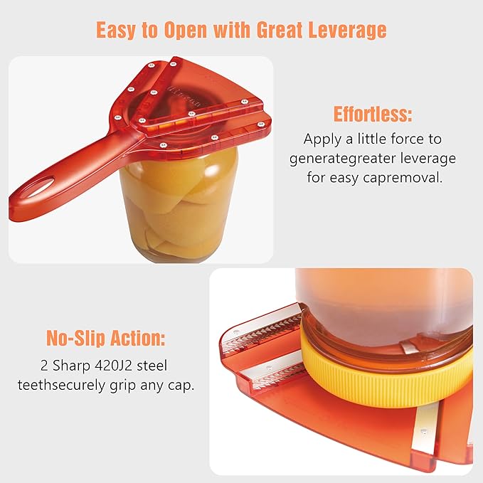 Uinxan Jar Opener for Weak Hands & Seniors with Arthritis - Handheld Manual | Effortlessly Opens Stubborn Screw Lids & Bottle Caps. 304 Stainless Steel. Durable. Patented Kitchen Gadget (Purple)