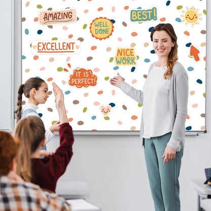 120x47 in Bulletin Board Fabric Background Back to School Classroom Decoration Large Polyester Photography Backdrop for Class Home Office Wall Decor Pillows Curtains Crafts Boho Dot