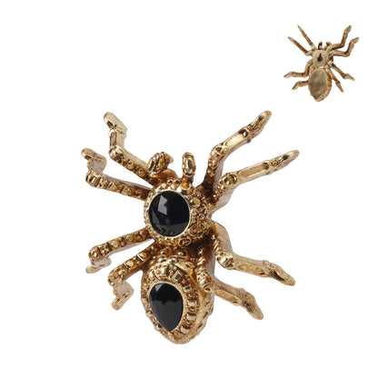 Guichifun Spider Wall Decor Collectible Figurines - Resin Gothic Hanging Sculpture Black Gem for Halloween Decoration Spooky Wall Art Living Room Bedroom Bar Gothic Accent Gifts 6 X 6 X 1.8 Inch