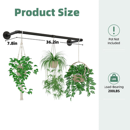 Galood Plant Hanger Indoor Hanging Planters for Indoor Plants Hanging Plant Holder Black Metal Rod(Pot/Chain/Plant not Included