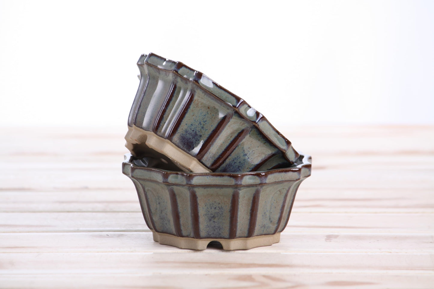 Willow Bonsai Ceramics Flower Design Bonsai Pot 4.5 Inch – Elegant Ceramic Bonsai & Succulent Planter, High‑Fired Frost‑Proof Stoneware with Drainage & Wiring Holes, Handmade in USA (Starry Night)