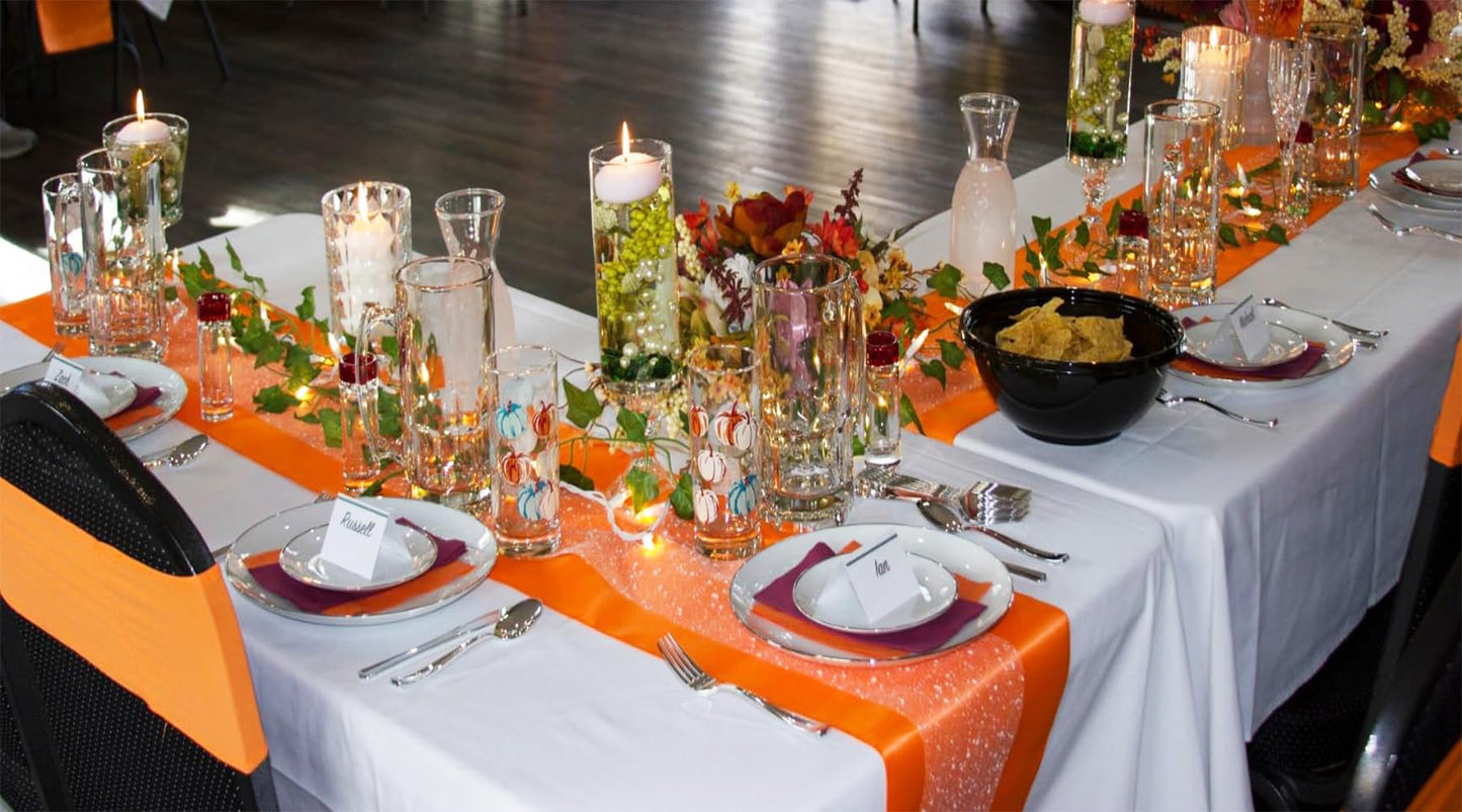 Satin Terracotta Table Runners 10 Pack - Wedding Table Runner 12 x 108 Inches Long for Weddings Party Birthday Halloween Christmas Anniversary Events Decorations