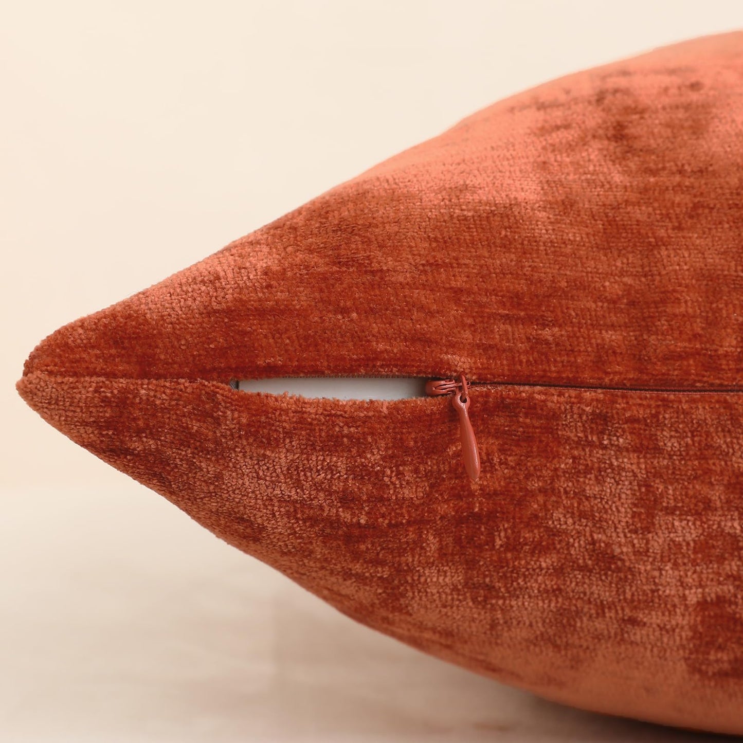 Jeneoo Terracotta Decorative Throw Pillow Covers Soft Chenille Comfy Solid Rust Couch Cushion Case Decor (Set of 2, 20 x 20 Inches)