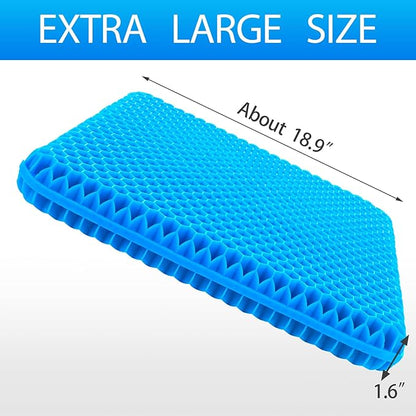 Gel Seat Cushion for Long Sitting (Thick & Extra Large), Gel Cushion for Wheelchair Soft, Chair Cushion, Car Seat Cushion Breathable, for Office Chair for Hip Pain