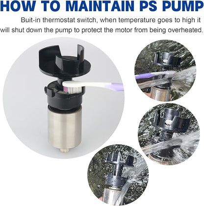 WaterRebirth (2200GPH-120W,UL listed) High Flow Large Fountain Submersible Water Pond Sump Pump Aquarium Electric Waterfall Pump Outdoor PS-2200