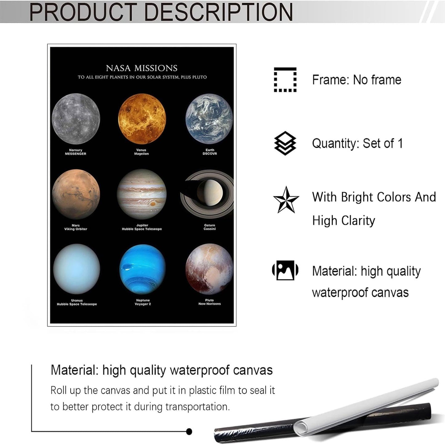 Solar System Educational Planet Poster Universe Infographic Star Life Cycle Astronomy Knowledge Suitable For Living Room Dormitory Bedroom Wall Decoration 16x24in Unframed