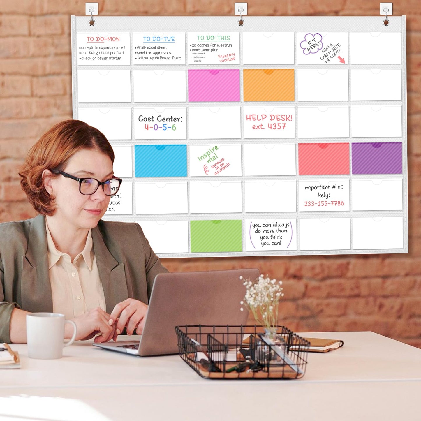 AKAYOK 3" x 5" Index Card Holder Sleeve - 36 Card Slots Organizer for Office, Classroom, and Home - Pocket Chart Perfect for Studying, Workflow Tracking, Presentations, and Organization