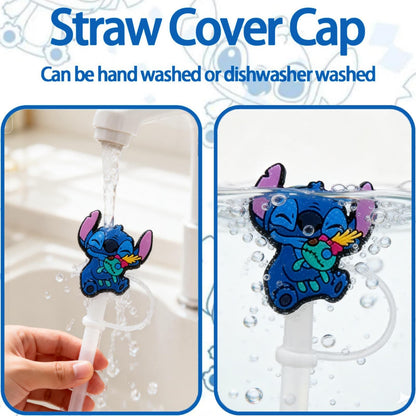 Cartoon Straw Covers Cap for Tumblers Cup, 20Pcs 10mm Diameter Straw Covers, Straw Tip Covers for Drinking Straws, Dust-Proof Reusable Straw Covers Accessories