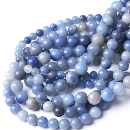 8MM Blue Aventurine Round Loose Beads Natural Gem Beads Crystal Energy Stone Beads for Jewelry Making DIY Bracelet Necklace