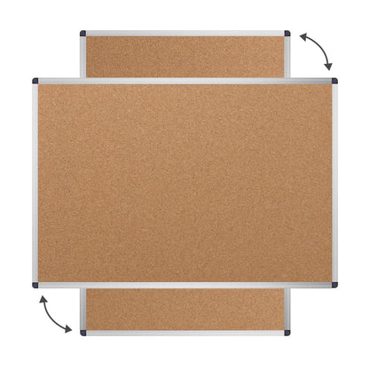 VIZ-PRO Cork Notice Board, 48 X 24 Inches, 3 Pack, Silver Aluminium Frame