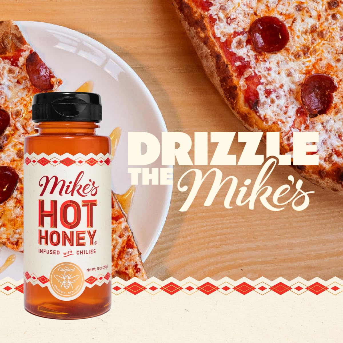 Mike's Hot Honey, America's #1 Brand of Hot Honey, Spicy Honey Infused with Chili Peppers, Certified Kosher, Gluten-Free, Paleo-Friendly, Sweet Heat, Perfect for Hot Sauce Lovers (10oz Bottle, 1 Pack)